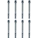 Renas Store Klipsli Çelik Dübel M16X145 mm 8 Adet Set Güçlü Sabitleme Beton Tuğla Uyumlu Montaj Dübeli