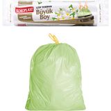 Renas Store Koroplast Yasemin Kokulu Büyük Boy Büzgülü Çöp Poşeti 10'lu 65X67 Cm, Kolay Bağlanır Kokulu Büzgülü Büyük Boy Çöp Torbası, Sızdırmaz, Yırtılmaz, Geri Dönüştürülebilir Atık Torbası, Güçlü Çöp Poşeti