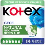 Renas Store Kotex Natural Ultra Süper Ekonomik Gece 14'lü 1 Paket