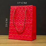 Renas Store Küçük Boy Kırmızı Gold Renkli Karton Çanta