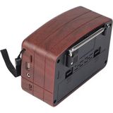 Renas Store Küçük Boy Retro, Nostaljik, Ahşap Tasarım Bluetooth Hoparlörlü, Şarjlı, Taşınabilir Büyük Döndürülebilen Düğmeli Fm/am Destekli Radyo NS3380