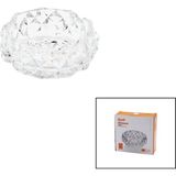 Renas Store Küçük Cam - Diamond Kristal Şekil Yuvarlak Küllük Çap: 11.2cm - D: 4.4cm (5047)