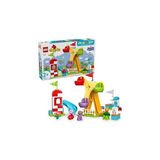 Renas Store LEGO Duplo Peppa Pig Lunapark 10453-2 Yaş ve Üzeri Kız ve Erkek Çocuklar Için Dönme Dolap, Kaydırak, Meyve Suyu Barı ve Köpek ve Kedi Dahil 3 Figür Içeren Yaratıcı Oyuncak Yapım Seti (53 Parça)