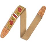 Renas Store Levy's Leathers Pembe Baskılı Kenevir Gitar Askısı, 5,1 Cm, Doğal Kenevir Dokuma Üzerinde 2 Katmanlı Mantarlı (MH8P-009)