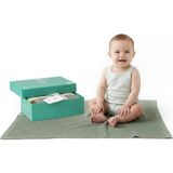 Renas Store Little Dedi POINTELLE%100 Tencel Bebek Battaniyesi 76,2 x 101,6 Cm, Yeşil, Oeko-Tex Sertifikalı, Ipeksi Yumuşak Örgü, Termal Düzenleyici Kundak ve Yenidoğan Battaniyesi