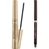 Renas Store L’oréal Paris Telescopic Maskara - Siyah + Infaillible Automatic Jel Göz Kalemi - Kahverengi Makyaj Seti