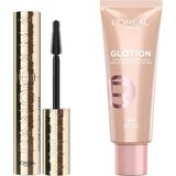 Renas Store L'oreal Paris Panorama Hacim Veren Siyah Maskara & L'oreal Paris Glotion All-In-One Doğal Işıltı 902 Makyaj Seti