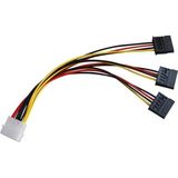Renas Store Lunatic 0151 Üçlü 3 Port Ide Molex Sata Power HDD 4 Pin Güç Kablosu 4pin Molex Erkek/ 3x 15PIN Sata Dişi 20 cm Sata Power 3lü Çoklayıcı Splitter