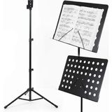 Renas Store Magicvoice MV-19498 Katlanabilir Tripod Nota Sehpası Perfore Standı Konser Orkestra Tipi Yükseklik Ayarlı (50-150CM)