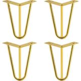 Renas Store Martı 15 cm 4 Adet Set Gold Altın Metal Mobilya Ayak Ayağı Üçgen Modern Koltuk Sehpa Masa Tv Ünitesi