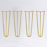 Renas Store Martı Gold Altın 4'lü Set Metal Sehpa Masa Ayağı 41 cm Tekli Mobilya Destek Yükseltici Ayak Modeli