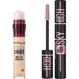 Renas Store Maybelline New York Instant Anti Age Eraser Kapatıcı - 00 Ivory & Lash Sensational Sky High Cosmic Black Maskara Makyaj Seti