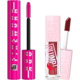 Renas Store Maybelline New York Lash Sensational Firework Maskara & Lifter Plump Dudak Parlatıcısı - 006 Hot Chili Makyaj Seti