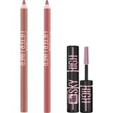 Renas Store Maybelline New York Lifter Liner Dudak Kalemi 05 On It & 07 Big Lift & Mini Lash Sensational Sky High Cosmic Black Maskara Makyaj Seti
