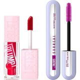 Renas Store Maybelline New York Lifter Plump Dudak Parlatıcısı- 004 Red Flag & Falsies Surreal Maskara Makyaj Seti