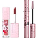 Renas Store Maybelline New York Lifter Plump Dudak Parlatıcısı- 005 Peach Fever & Lash Sensational Sky High Maskara Makyaj Seti