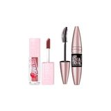 Renas Store Maybelline New York Lifter Plump Dudak Parlatıcısı- 005 Peach Fever & Lash Sensational Yelpaze Etkili Intense Black Maskara Makyaj Seti