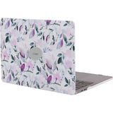 Renas Store Mcstorey MacBook Air 13 Inç Kılıf A1369 A1466 Uyumlu Mor Çiçek Desenli Hard Case Sert Koruyucu Kapak Floral Printed Laptop Case 2010-2017 Beyaz