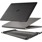 Renas Store Mcstorey MacBook Air 13 Inç Kılıfı A1932 A2179 A2337 M1 Uyumlu Sert Kapak 360° Koruma Karbon Fiber Desenli Siyah