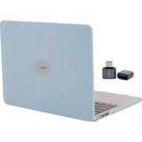 Renas Store Mcstorey MacBook Air M1 Kılıf A2337 Uyumlu 13 Inç Kumaş Kaplama Sert Koruyucu Kapak A2179 A1932 Hard Case Açık Mavi