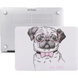 Renas Store Mcstorey MacBook Air M1 Kılıfı 13 Inç A2337 A2179 A1932 Uyumlu Sert Kapak Hard Case Koruyucu Kılıf Gözlüklü Pug Köpek Desenli Uv Baskılı Çizilme Önleyici Pembe