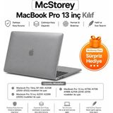 Renas Store Mcstorey MacBook Pro 13 Kristal Şeffaf Kılıf A1706 A1708 A1989 A2159 A2251 A2289 A2338 M1 M2 Uyumlu Parmak Izi Bırakmaz Ince Hafif Sert Kapak Gri