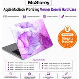 Renas Store Mcstorey MacBook Pro 13 Mermer Desenli Kılıf A1706 A1708 A1989 A2159 A2251 A2289 A2338 M1 M2 Uyumlu Baskılı Kristal Sert Kılıf Koruyucu Kapak Açık Lila