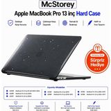 Renas Store Mcstorey MacBook Pro 13 Simli Kılıf A1706 A1708 A1989 A2159 A2251 A2289 A2338 M1 M2 Uyumlu Parlak Sert Kılıf Ince Hafif Koruyucu Kapak Siyah