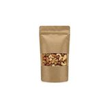 Renas Store Meldoro Pencereli Kraft Doypack Kilitli Poşet (13X22,5 Cm) - 50 Adet - Dik Duran Kilitli Torba, Orta Boy (Yaklaşık 250 gr Malzeme Için)