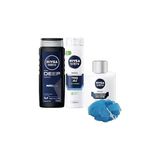 Renas Store Men Erkek Deep Dimension Duş Jeli 500ML, Hassas Tıraş Jeli ve Tıraş Sonrası Balsam 100ML, Lif Hediye