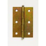 Renas Store Metal Yaprak Menteşe, 1840/2, 50 Mm, Dayanıklı, Kapı, Pencere, Dolap ve Mobilya Bağlantı Parçası, Uzun Ömürlü, Montaj Aksesuarı, Kolay Kurulum, Sarı Renk (6 Adet)