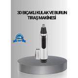 Renas Store Mey Ithalat® Kişisel Burun ve Kulak Tıraş Makinesi 3D Kavisli Bıçak ve Kompakt Tasarım