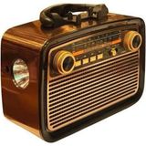Renas Store Mey Ithalat® Nostalji Radyo Bluetooth Hoparlör Usb-Sd Kart Giriş LED Fener Işıklı Bataryalı Pilli Yeni Nesil