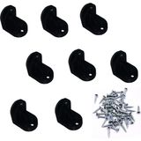 Renas Store Mks Plastik Köşebent, Siyah, 2 cm x 2 cm x 4 Mm, 8 Adet, Mobilya Bağlantı Elemanı, Raf ve Dolap Köşe Birleştirme, Duvara Sabitleme
