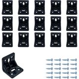 Renas Store Mr.bracket 15 Ad. Siyah Plastik L Gönye Köşebent 25X25X30MM - Mobilya Dolap Raf Çekmece Sehpa Sandalye Birleştirme Sabitleme Montaj Bağlantı Aparatı