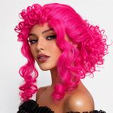 Renas Store Neon Pembe Bukleli Kıvırcık Cosplay Peruğu - Içi Astarlı (5528)