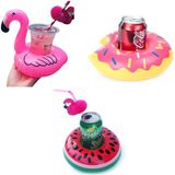 Renas Store Netavantaj Donut Karpuz Flamingo 3lü Şişme Havuz Deniz Bardak Tutucu Float Bar Seti