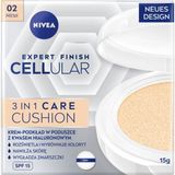 Renas Store Nıvea Cellular Expert Finish Cushion Renkli Yüz Bakım Kremi 15ML, SPF15 Güneş Koruyucu, Orta Ton, Nemlendirici, Doğal Renk,hyaluron,kolajen