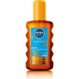 Renas Store Nıvea Sun SPF30 Koruma & Bronzluk Güneş Yağı Spreyi (200 Ml), Doğal Pro-Melanin Özleri ile Doğal Bronzluk, Yüksek Güneş Koruması, Bronzlaştırıcı ve Güneş Koruyucu Güneş Kremi