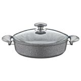 Renas Store Oms Granit Karnıyarık Tencere 22X7 Gri Cam Kapak - 152.3310.01.02-22-GRİ