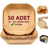 Renas Store Orret Home Aırfrey Pişirme Kağıdı,xl,xxl Aırfreyler Için Parşömen Kağıdı,sıvıya ve Yağa Dayanıklı Sıcak Hava Fritözleri Için Yanmaz Kağıt (50 Adet)
