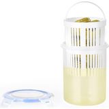 Renas Store Orret Home Zeytinlik ve Turşuluk Saklama Kabı – 1,5 Lt Süzgeçli, Contalı ve Klipsli Kapaklı Saklama Kabı, Hava ve Sıvı Geçirmez, Zeytin, Turşu ve Gıda Saklama Kabı