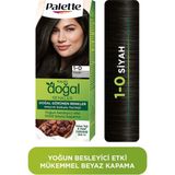 Renas Store Palette Kalıcı Doğal Renkler 1-0 Siyah Kakao Yağı & Yulaf Çekirdeği Özlü Saç Boyası