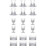 Renas Store Pasabahce Timeless 24 Parça Çay & Çerezlik & Ayaklı Bardak Seti US02165