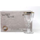 Renas Store Pasabahce Westglass W440113G Diamond Gold Kaplama Ayaklı Kahve Yanı Bardağı 6 Adet