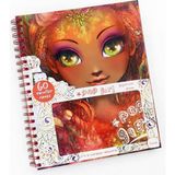 Renas Store Pop Girl Boyama Kitabı – 60 Sayfa Spiral Defter – Karakter ve Mandala Desenli Boyama Kitabı