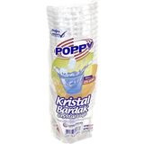 Renas Store Poppy Şeffaf Plastik Kristal Bardak - 180 Cc. - 180 Ml. - 25 Adetlik 1 Paket