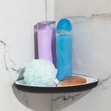 Renas Store Porsima 0447 Istiridye Banyo Köşe Rafı - Paslanmaz Yapışkanlı Duş Rafı Banyo Düzenleyici Organizer - Siyah