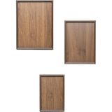 Renas Store Porsima 130105044 Ahşap Tepsi 3lü Set Çay Kahve Bambu Sunumu Tepsi Seti
