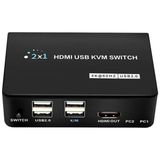Renas Store Powermaster PM-11789 4K HDMI USB Kvm Switch 2x1